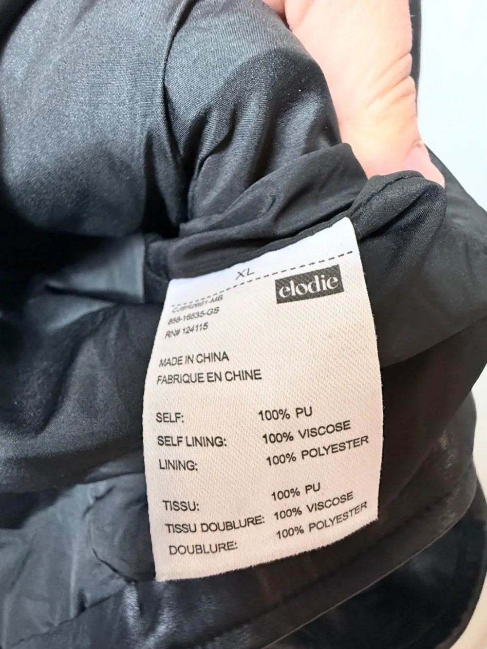 Elodie Faux Black‎ Leather Moto Jacket Size XL (M)